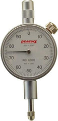 Peacock - 0.2" Range, 0-100 Dial Reading, 0.001" Graduation Dial Drop Indicator - 1-37/64" Dial, 0.001" Accuracy - Exact Tool & Supply