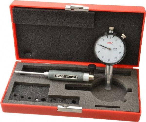 Value Collection - 9 Anvil, 0.24 to 0.4" Dial Bore Gage - 0.0005" Graduation, 1.57" Gage Depth - Exact Tool & Supply