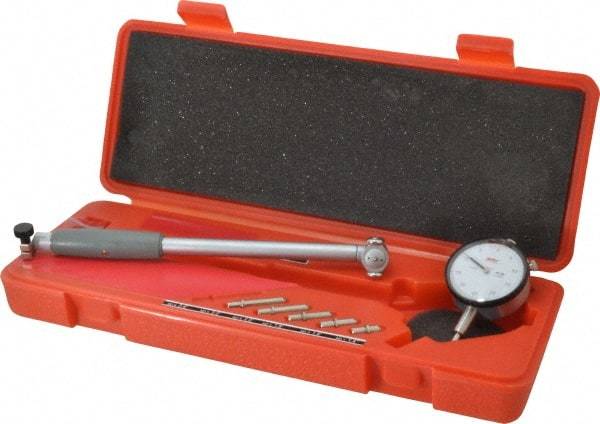 Value Collection - 6 Anvil, 1.4 to 2.4" Dial Bore Gage - 0.0005" Graduation, 6" Gage Depth - Exact Tool & Supply
