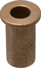 Boston Gear - 1/2" Inside x 3/4" Outside Diam, Oil Impregnated Bronze Sleeve Bearing - 1" Flange Outside Diam, 1/8" Flange Thickness, 1-1/2" OAL - Exact Tool & Supply