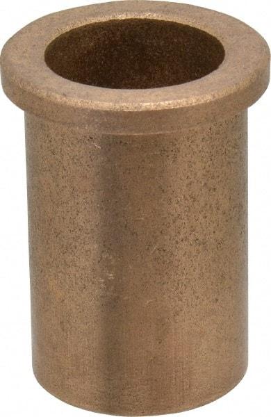 Boston Gear - 1" Inside x 1-1/4" Outside Diam, Oil Impregnated Bronze Sleeve Bearing - 1-1/2" Flange Outside Diam, 3/16" Flange Thickness, 2" OAL - Exact Tool & Supply