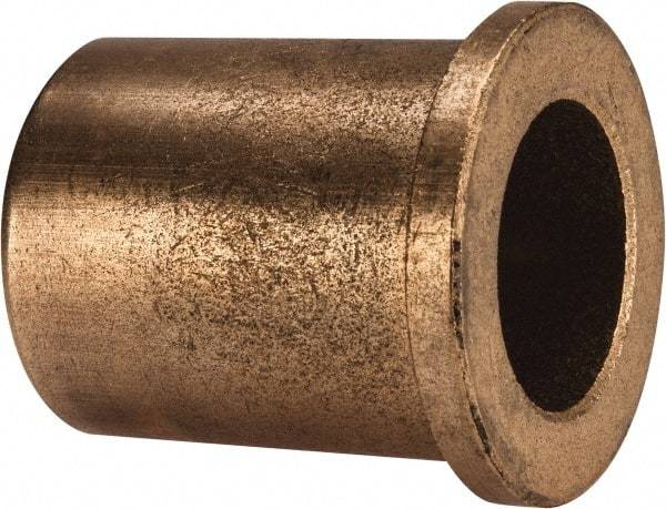 Boston Gear - 1" Inside x 1-3/8" Outside Diam, Oil Impregnated Bronze Sleeve Bearing - 1-5/8" Flange Outside Diam, 3/16" Flange Thickness, 1-3/4" OAL - Exact Tool & Supply