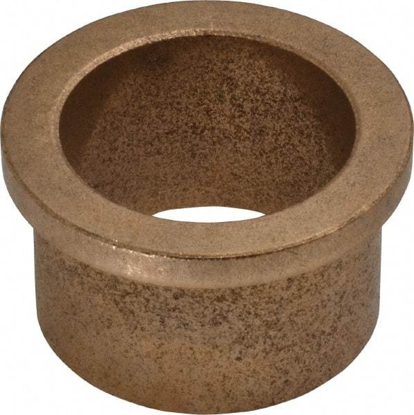 Boston Gear - 1-1/4" Inside x 1-1/2" Outside Diam, Oil Impregnated Bronze Sleeve Bearing - 1-3/4" Flange Outside Diam, 3/16" Flange Thickness, 1" OAL - Exact Tool & Supply