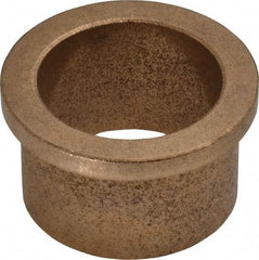 Boston Gear - 1-1/4" Inside x 1-1/2" Outside Diam, Oil Impregnated Bronze Sleeve Bearing - 1-3/4" Flange Outside Diam, 3/16" Flange Thickness, 1" OAL - Exact Tool & Supply