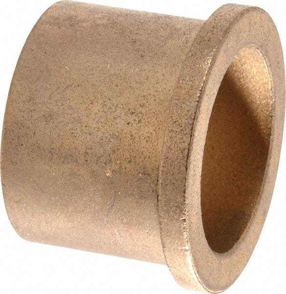 Boston Gear - 1-1/4" Inside x 1-1/2" Outside Diam, Oil Impregnated Bronze Sleeve Bearing - 1-3/4" Flange Outside Diam, 3/16" Flange Thickness, 1-1/4" OAL - Exact Tool & Supply