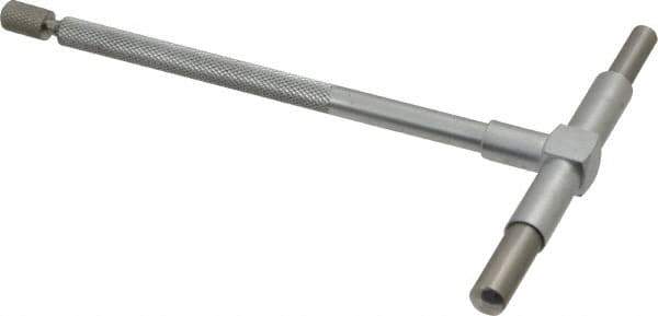 Value Collection - 2-1/8 to 3-1/2 Inch, 5.85 Inch Overall Length, Telescoping Gage - 5 Inch Long Handle, Hardened Tool Steel, Satin Chrome Finish - Exact Tool & Supply