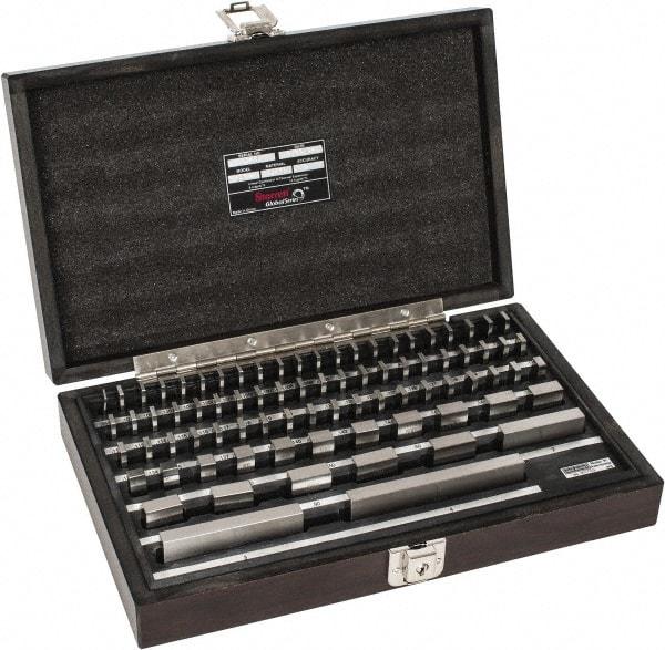 Starrett - 81 Piece, 0.05 to 4", Grade 0, Steel Gage Block Set - Rectangular - Exact Tool & Supply
