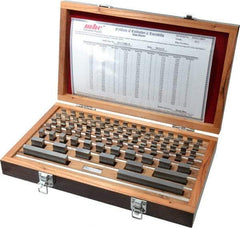 Value Collection - 81 Piece, 0.05 to 4", Grade AS-2, Solid Carbide Gage Block Set - Rectangular, 18µ (0.1-0.4"), 24µ (0.05"), 24µ (0.45-1"), 32µ (2"), 40µ (3"), 48µ (4") Tolerance - Exact Tool & Supply