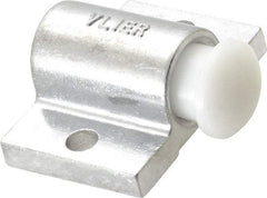 Vlier - 2" Base Width, 1/4" Stroke Len, 13/16" Stop Head OD, 1-1/2" Btw Mt Hole Ctrs, 1-7/32" Btw Mt Hole & Edge, Round Spring Locating Stop - 1-3/8" Body Len x 2" Body Width, 7/16" Base Thickness, 14.4 Lb Init, 32 Lb Mid, 45.4 Lb Final End Force - Exact Tool & Supply