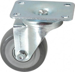 Shepherd - 3" Diam x 1-1/4" Wide x 4-1/4" OAH Top Plate Mount Swivel Caster - Polyurethane, 185 Lb Capacity, Ball Bearing, 2-5/8 x 3-3/4" Plate - Exact Tool & Supply