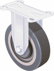 Shepherd - 4" Diam x 1-1/4" Wide x 5-1/4" OAH Top Plate Mount Rigid Caster - TPR, 185 Lb Capacity, Ball Bearing, 2-5/8 x 3-3/4" Plate - Exact Tool & Supply