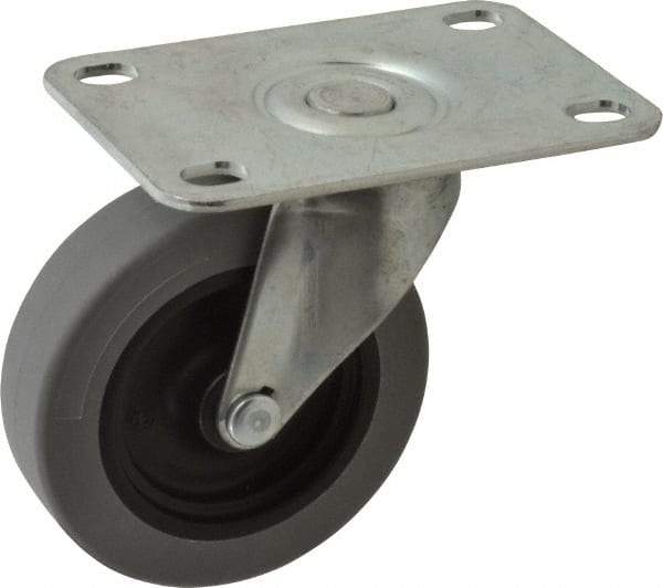 Shepherd - 3" Diam x 13/16" Wide x 3-1/2" OAH Top Plate Mount Swivel Caster - Polyurethane, 120 Lb Capacity, Plain Bearing, 2-5/8 x 3-3/4" Plate - Exact Tool & Supply