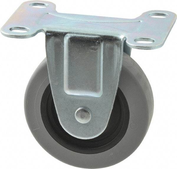 Shepherd - 3" Diam x 13/16" Wide x 3-1/2" OAH Top Plate Mount Rigid Caster - Polyurethane, 120 Lb Capacity, Plain Bearing, 2-5/8 x 3-3/4" Plate - Exact Tool & Supply