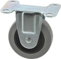 Shepherd - 3" Diam x 13/16" Wide x 3-1/2" OAH Top Plate Mount Rigid Caster - Polyurethane, 120 Lb Capacity, Plain Bearing, 2-5/8 x 3-3/4" Plate - Exact Tool & Supply