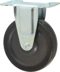 Shepherd - 4" Diam x 15/16" Wide x 4-3/4" OAH Top Plate Mount Rigid Caster - Soft Rubber, 125 Lb Capacity, Nylon Bearing, 2-5/8 x 3-3/4" Plate - Exact Tool & Supply