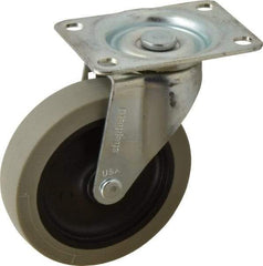 Shepherd - 4" Diam x 15/16" Wide x 4-3/4" OAH Top Plate Mount Swivel Caster - Polyurethane, 150 Lb Capacity, Plain Bearing, 2-5/8 x 3-3/4" Plate - Exact Tool & Supply