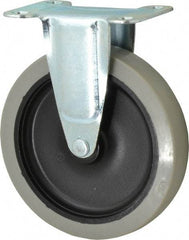 Shepherd - 5" Diam x 15/16" Wide x 5-3/4" OAH Top Plate Mount Rigid Caster - Polyurethane, 160 Lb Capacity, Plain Bearing, 2-5/8 x 3-3/4" Plate - Exact Tool & Supply