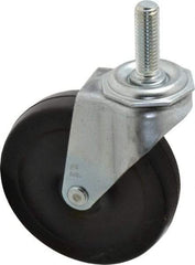 Shepherd - 4" Diam x 15/16" Wide x 4-3/4" OAH Stem Mount Swivel Caster - Soft Rubber, 125 Lb Capacity, Nylon Bearing, 1/2-13 x 1-1/2" Threaded Stem - Exact Tool & Supply