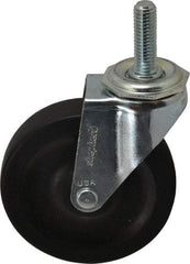Shepherd - 4" Diam x 15/16" Wide x 4-3/4" OAH Stem Mount Swivel Caster - Hard Rubber, 150 Lb Capacity, Nylon Bearing, 1/2-13 x 1-1/2" Threaded Stem - Exact Tool & Supply