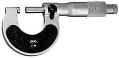 Mahr - 25 to 50mm Range, 0.01mm Graduation, Mechanical Outside Micrometer - Ratchet Stop Thimble, Accurate to 4µm - Exact Tool & Supply
