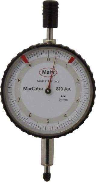 Mahr - 10mm Range, 0-10 Dial Reading, 0.1mm Graduation Dial Drop Indicator - 50mm Dial - Exact Tool & Supply