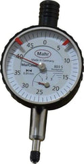 Mahr - 3mm Range, 0-45 Dial Reading, 0.01mm Graduation Dial Drop Indicator - 34mm Dial, 0.01mm Range per Revolution - Exact Tool & Supply