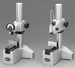 Mahr - Cast Iron (Base), T-Shaped Base, Comparator Gage Stand - 9-1/2" High, 5-1/2" Base Length x 6" Base Width x 4" Base Height, Includes Holder - Exact Tool & Supply