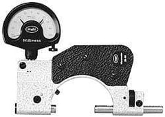 Mahr - 1 Inch, Forged Steel Frame, Snap Gage - 12 Inch Reference Anvil Diameter, 0.00002; 0.0001; 0.0005 Inch Graduation, 7.5 N Measuring Force, Tungsten Carbide Anvil, Dial Display - Exact Tool & Supply