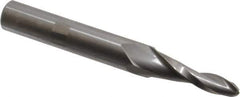 Onsrud - 1/4" Cutting Diam x 1-3/8" Length of Cut, 2 Flute, Upcut Spiral Router Bit - Uncoated, Right Hand Cut, Solid Carbide, 4" OAL x 1/2" Shank Diam, Ball End Taper - Exact Tool & Supply