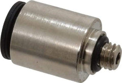 Legris - 1/4" Outside Diam, 10-32 UNF, Nickel Plated Brass Push-to-Connect Tube Male Connector - 290 Max psi - Exact Tool & Supply
