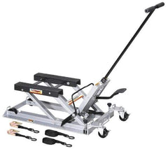 OTC - 1,500 Lb Motorcycle Lift - 4 Locking Positions, 3-1/2 to 16-3/4" High, 17-1/4" Skid Length x 3-1/8 Skid Width - Exact Tool & Supply