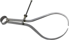 Value Collection - 10 Inch Leg, Spring Joint, Steel, Polished, Outside Caliper - 10 Inch Max Measurement, 250mm Max Measurement, Flat Leg with Quick Nut Adjustment - Exact Tool & Supply