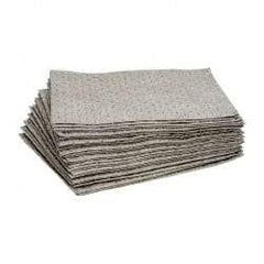 Brady SPC Sorbents - 20.5 Gal Capacity per Package, Universal Pad - 19" Long x 15" Wide, Gray, Polypropylene - Exact Tool & Supply