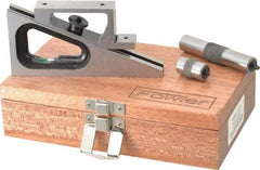 Fowler - 6-1/4 Inch Adjustable Planer and Shaper Gage - 5 Inch Long, 3/4 Inch Wide, 6-1/4 Inch High Base, Includes 1 Inch Extension Post, 3 Inch Extension Post, Wooden Case - Exact Tool & Supply