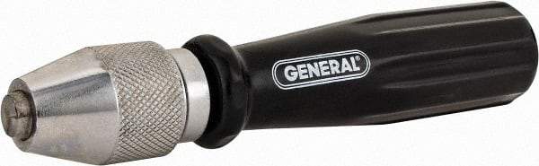 General - 6-7/8" Long, 1/4" Capacity, Pin Vise - 1" Body Diam 0.04" Min Capacity - Exact Tool & Supply