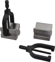 Value Collection - 1/2 to 1-3/32" Capacity, 90° Angle, Tool Steel V-Block - 2" Long x 1-1/2" Wide x 1-1/2" High, Sold as 2 Block Set - Exact Tool & Supply