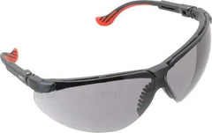 Uvex - Gray Lenses, Framed Safety Glasses - Scratch Resistant, Black Polycarbonate Frame, Adjustable Temples, Size Universal, Wrap Around - Exact Tool & Supply