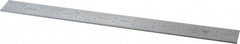 PEC Tools - 12 Inch Long Blade, 4R Graduation Combination Square Blade - Satin Chrome Finish, Steel, 1/64, 1/32 1/16 and 1/8 Inch Graduation - Exact Tool & Supply