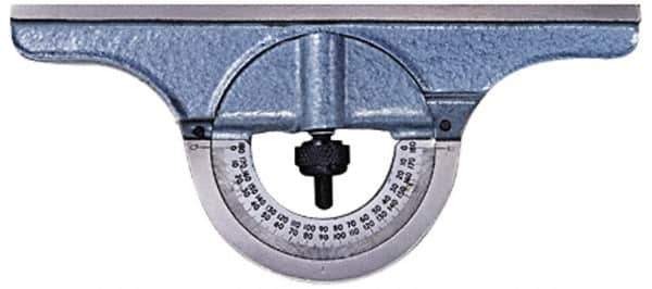 PEC Tools - 12 Inch Long Blade, Reversible Combination Square Protractor Head - Powder Coated, Cast Iron - Exact Tool & Supply