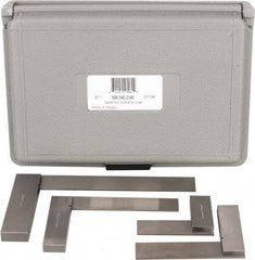 TESA Brown & Sharpe - 4 Piece, 1-1/2, 2-1/2, 3, 4 Inch Base Length, 2, 3, 4, 6 Inch Blade Length, Square Set - Accuracy Up to 0.0006 Inches, Steel, Includes Case - Exact Tool & Supply