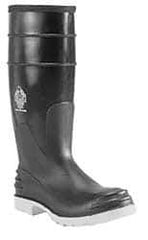 Dunlop Protective Footwear - Men's Size 10 Medium Width Steel Knee Boot - Black, Polyurethane, PVC Upper, 16" High, Puncture Resistant, Non-Slip - Exact Tool & Supply