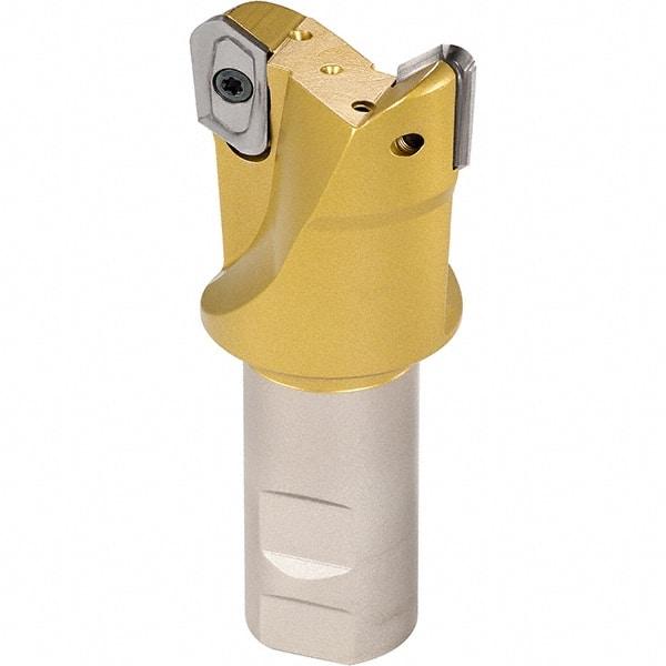 Iscar - 1-1/2" Cut Diam, 0.807" Max Depth of Cut, 1-1/2" Shank Diam, 10" OAL, Indexable Square Shoulder End Mill - HM90 APCR 2206.. Inserts, Cylindrical Shank, 90° Lead Angle, Through Coolant, Series Helialu - Exact Tool & Supply