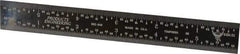 PEC Tools - 6" Long, 1/100, 1/64, 1/32, 1/10" Graduation, Rigid Steel Rule - 5R Graduation Style, 3/4" Wide, Black, Black Chrome Finish - Exact Tool & Supply