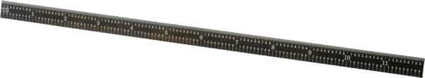 PEC Tools - 12" Long, 1/100, 1/64, 1/32, 1/10" Graduation, Flexible Steel Rule - 5R Graduation Style, 1/2" Wide, Black, Black Chrome Finish - Exact Tool & Supply