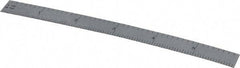 TESA Brown & Sharpe - 6" Long, 1/64, 1/32, 1/16, 1/8" Graduation, Flexible Steel Rule - 4R Graduation Style, 1/2" Wide, Silver, Satin Chrome Finish - Exact Tool & Supply