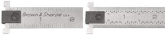 TESA Brown & Sharpe - 12" Long, 1/64, 1/32, 1/16, 1/8" Graduation, Steel Rule - 4R Graduation Style, 1" Wide, Silver, Satin Chrome Finish - Exact Tool & Supply