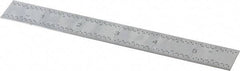TESA Brown & Sharpe - 6" Long, 1/100, 1/64, 1/32, 1/10" Graduation, Rigid Stainless Steel Rule - 5R Graduation Style, 3/4" Wide, Silver, Satin Chrome Finish - Exact Tool & Supply