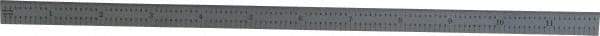 PEC Tools - 12" Long, 1/100, 1/64, 1/32, 1/10" Graduation, Flexible Steel Rule - 5R Graduation Style, 1/2" Wide, Silver, Satin Chrome Finish - Exact Tool & Supply