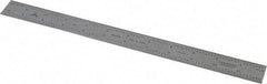 PEC Tools - 12" Long, 1/64, 1/32, 1/16, 1/8" Graduation, Rigid Steel Rule - 4R Graduation Style, 1" Wide, Silver, Satin Chrome Finish - Exact Tool & Supply