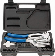 Value Collection - 3/32, 1/8, 5/32, 3/16, 7/32, 1/4, 9/32" Portable Hand Punch with Round Punch & Die Set - 1-3/4" Deep, Includes 3/32, 1/8, 5/32, 3/16, 7/32, 1/4, 9/32 & Hand Punch - Exact Tool & Supply